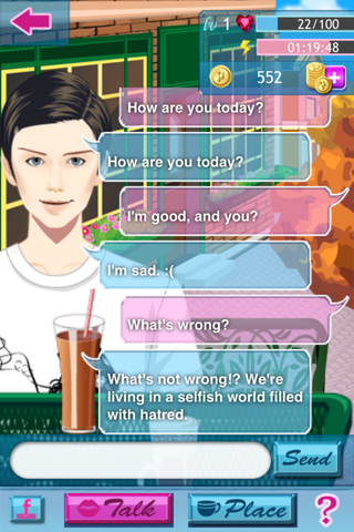 Illustration for article titled This Digital Boyfriend Game Is Like Dating Cleverbot, Except Even More Hilarious/Creepy